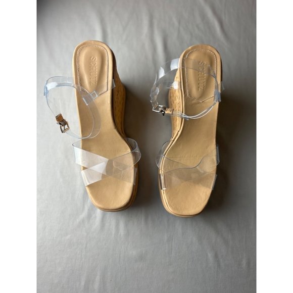 Schutz Cayne Wedge Open Toe Sandals Size 10.5B New without Tags - Picture 2 of 8